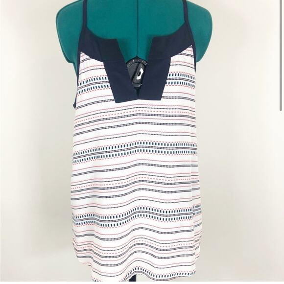 Athleta coastal dunes striped blue tank top - Picture 3 of 9